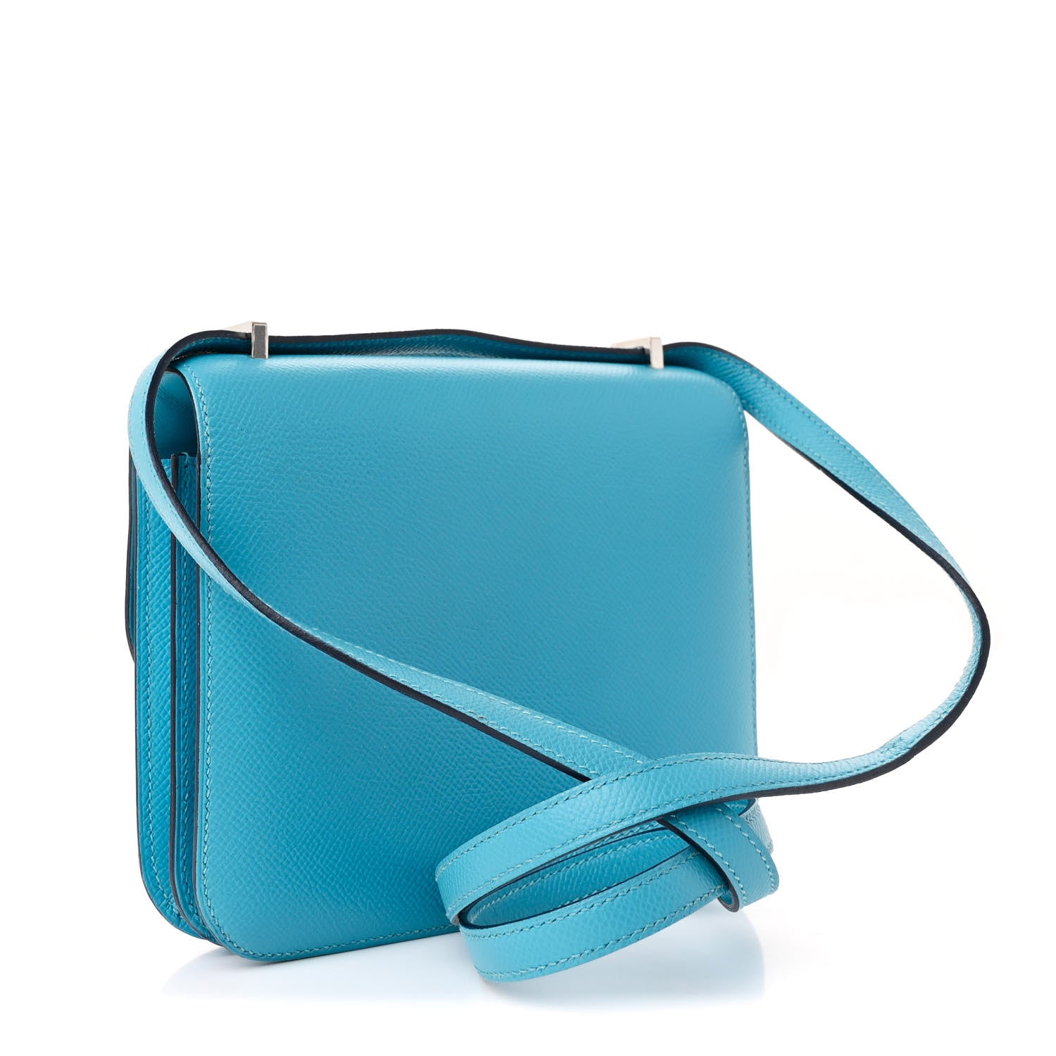 Hermes Epsom Enamel Constance 18 Bleu Du Nord Rouge de Coeur 3 of 13