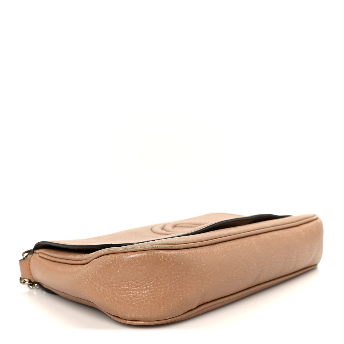 Pebbled Calfskin Medium Soho Flap Crossbody Camelia