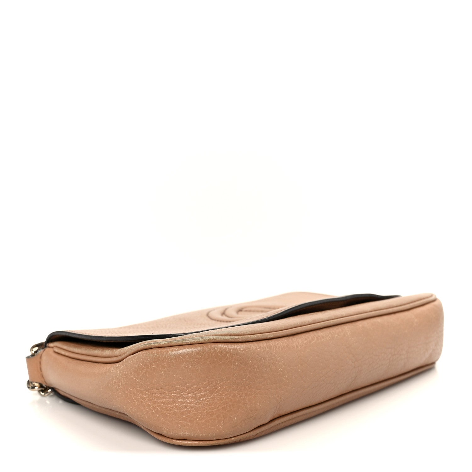 Gucci Pebbled Calfskin Medium Soho Flap Crossbody Camelia 4 of 12