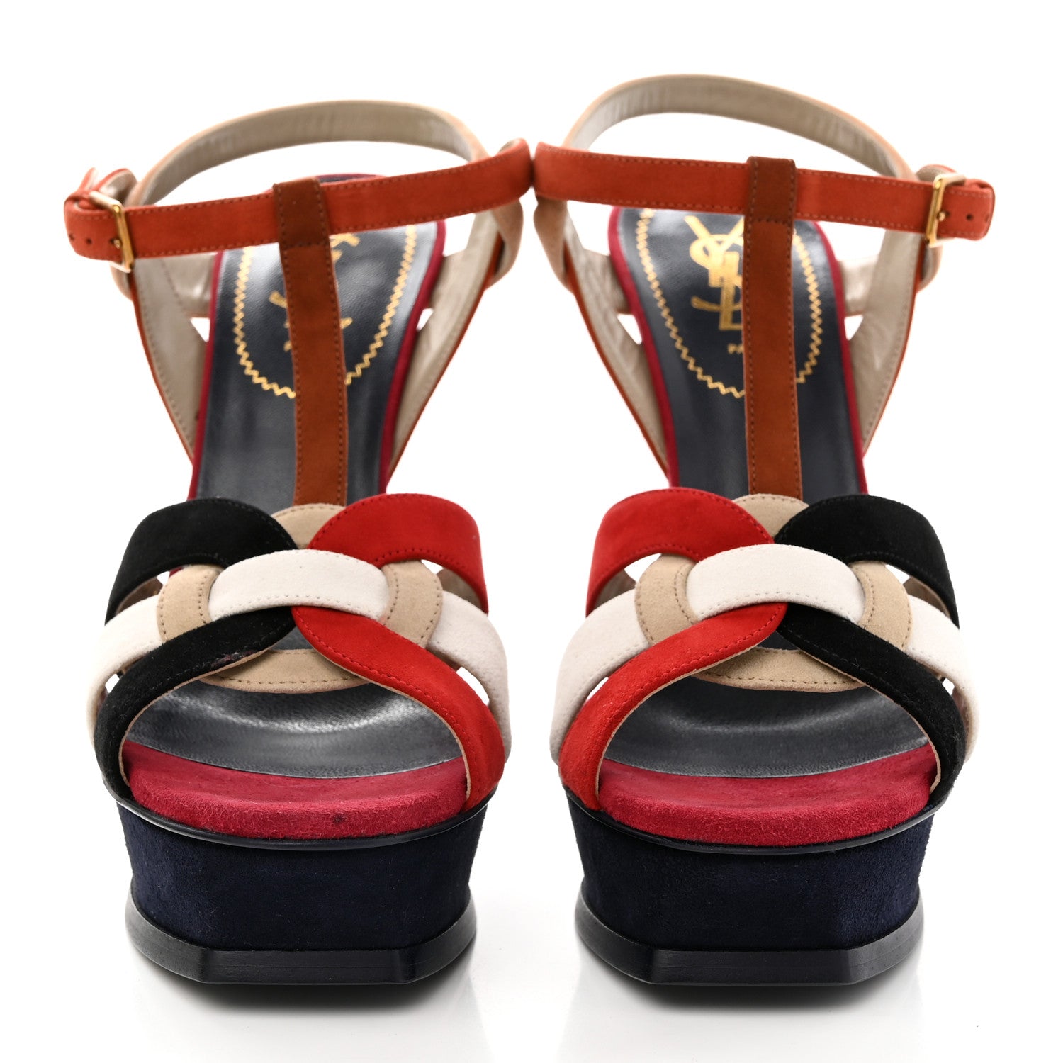 Saint Laurent Suede Tribute 105 Platform Sandals 39 Pacific 2 of 15