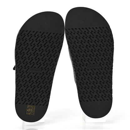 Hermes Calfskin Womens Chypre Sandals 37.5 Black 5 of 9