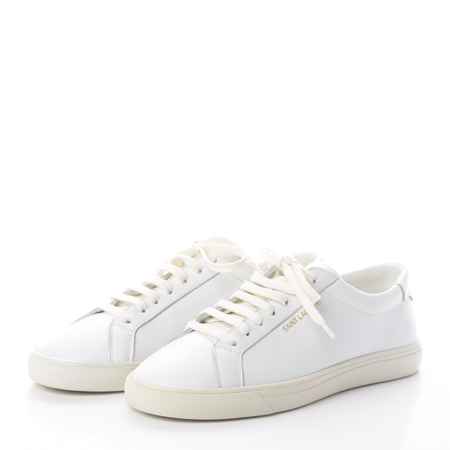 Saint Laurent Calfskin Andy Low Top Sneakers 37 Blanc Optique 3 of 7