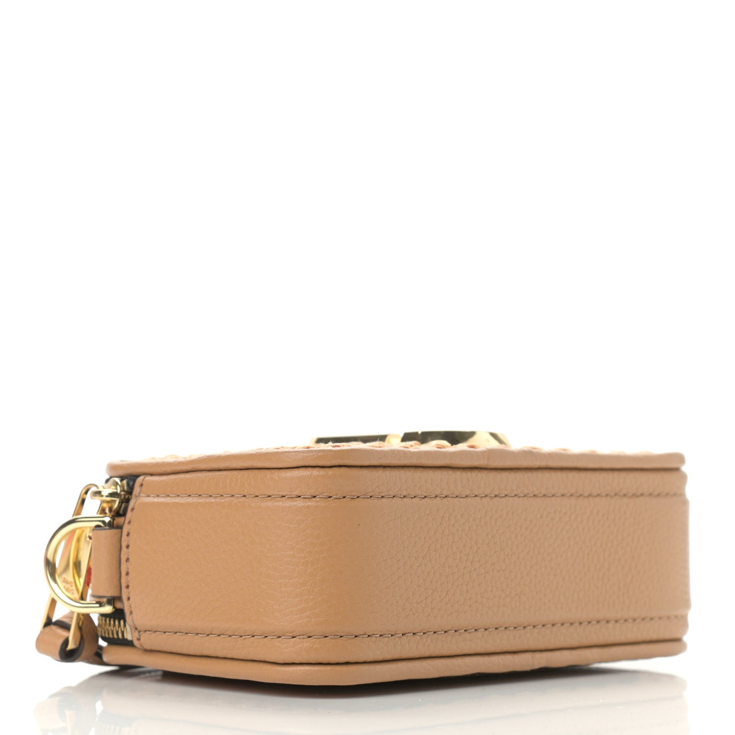 Woven Straw Snapshot Camera Bag Tan
