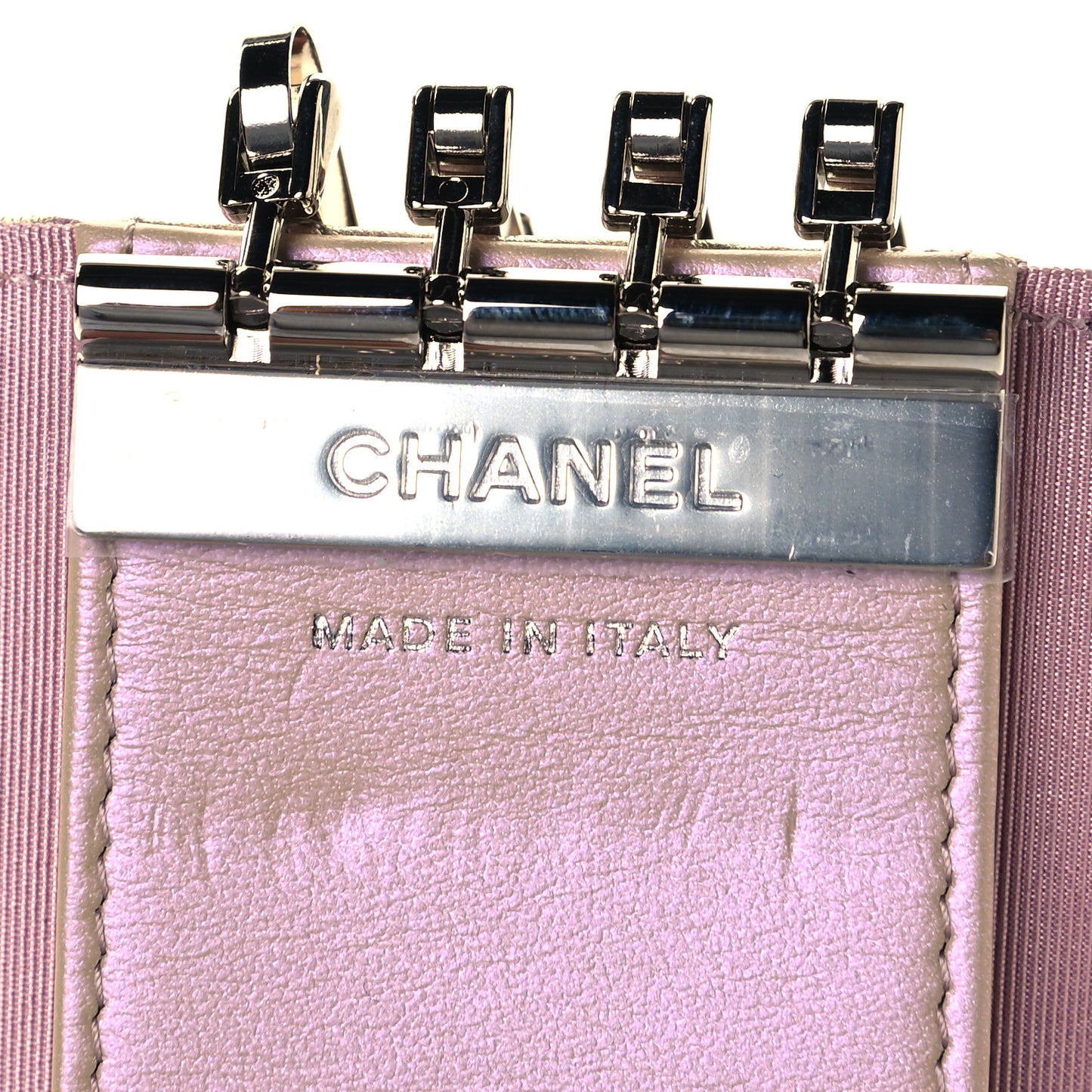 Iridescent Calfskin Quilted Classic 4 Key Holder Wallet Pink