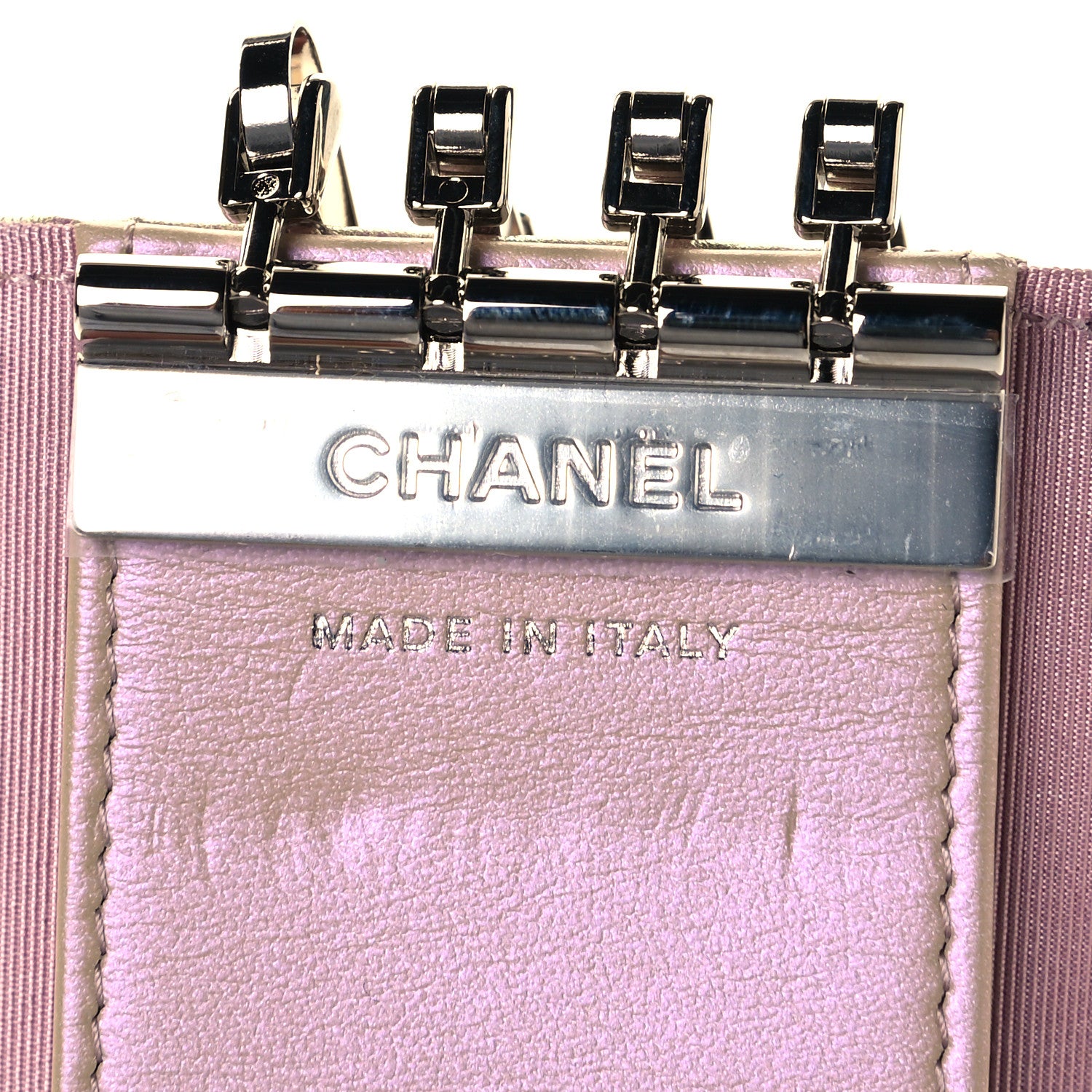 Chanel Iridescent Calfskin Quilted Classic 4 Key Holder Wallet Pink 9 of 10