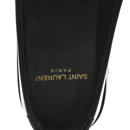 Saint Laurent Glazed Calfskin Le Loafer 15 Penny Slippers 36.5 Black 8 of 10