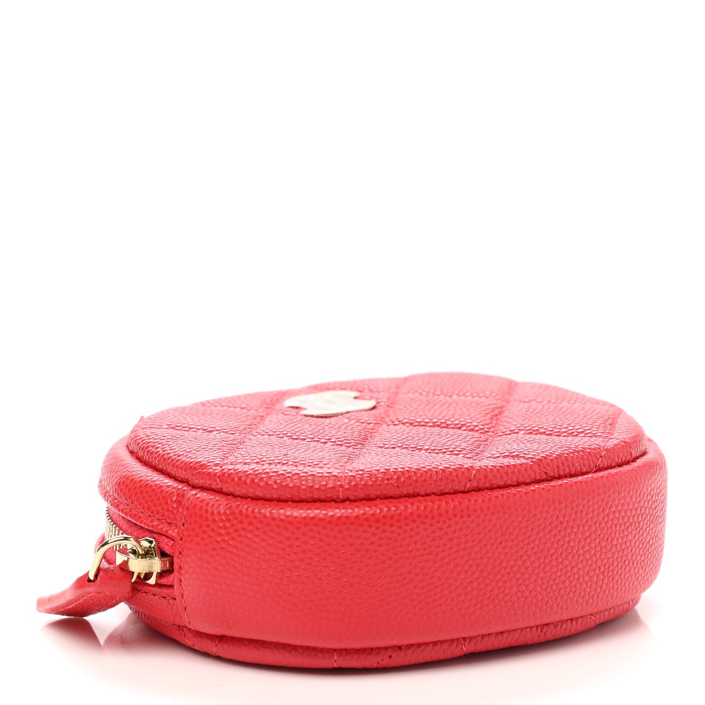 Caviar Quilted Zip Around Classic Coin Purse Red