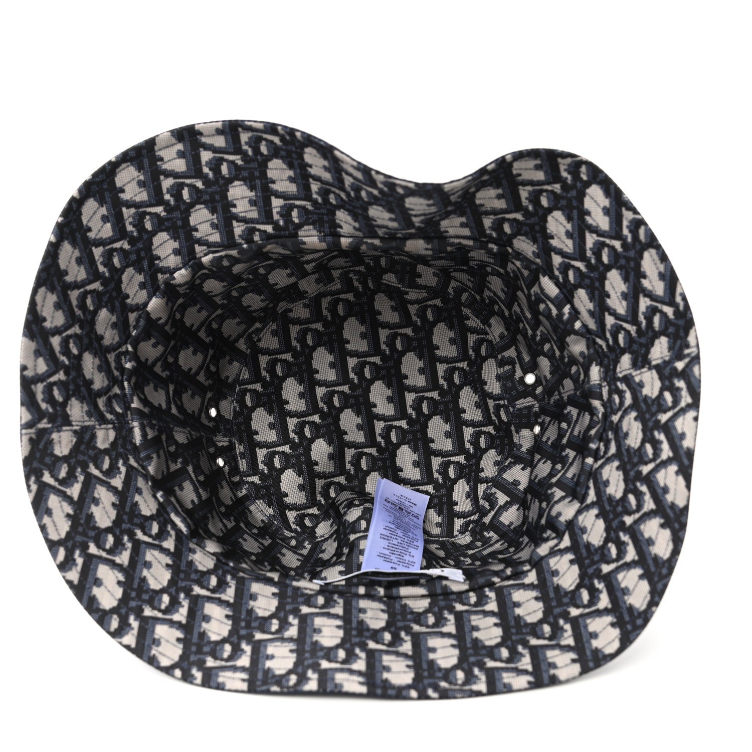 Christian Dior Oblique Reversible Teddy-D Brim Bucket Hat 59 Blue 7 of 8