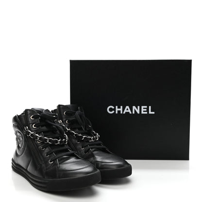 Chanel Lambskin Zipped Chain CC Sneakers 40.5 Black 10 of 10