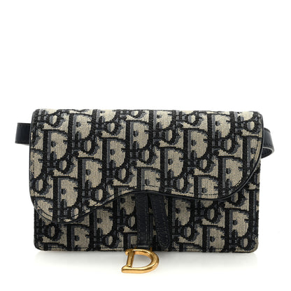 Christian Dior Oblique Saddle Belt Bag Blue 1 of 8
