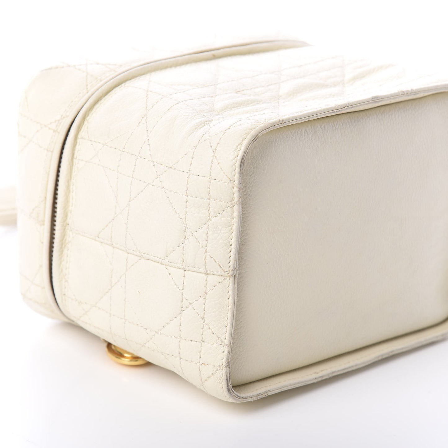 Lambskin Cannage Vanity Case White