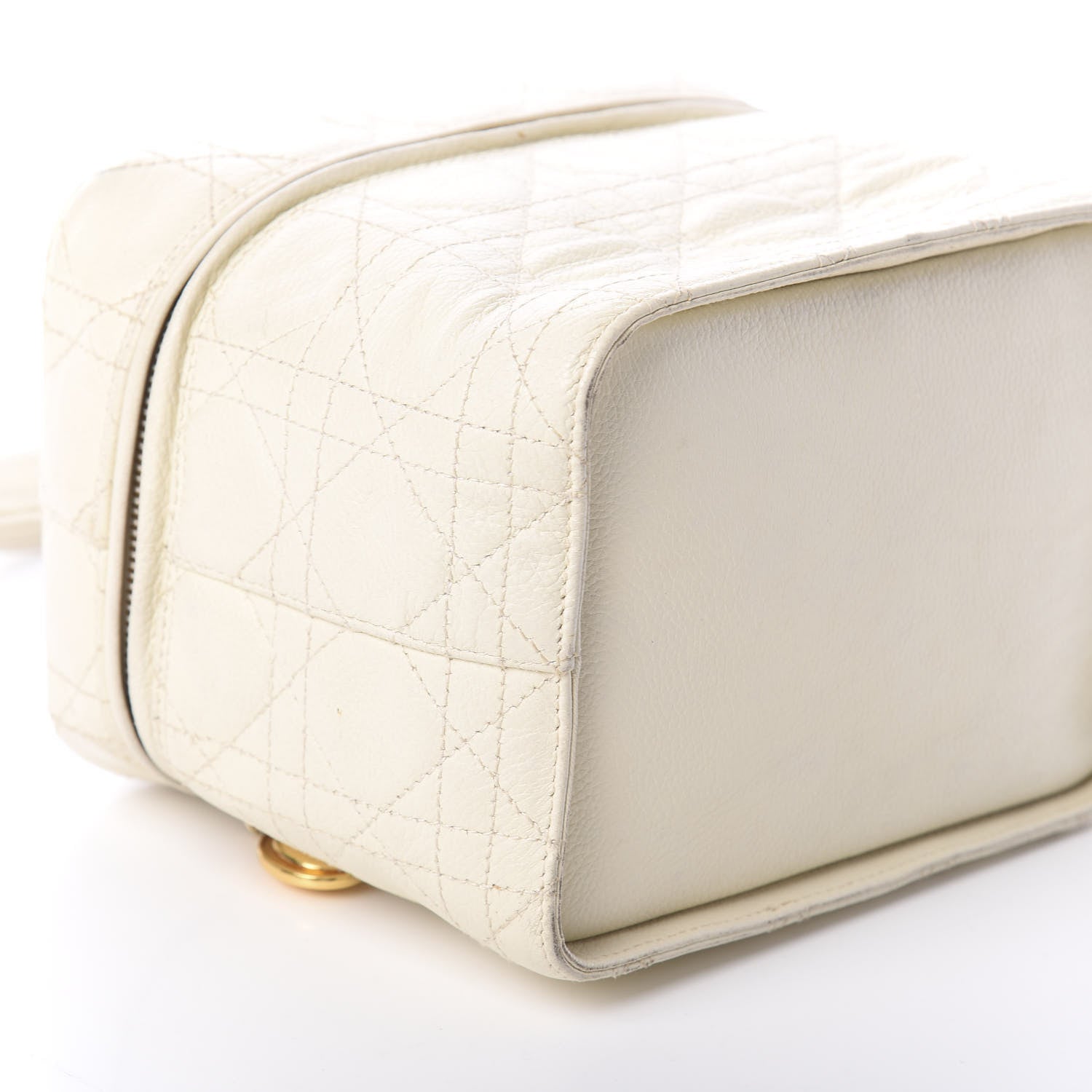 Christian Dior Lambskin Cannage Vanity Case White 8 of 9