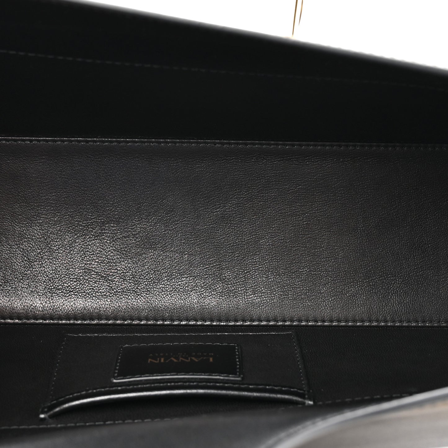 Calfskin Logo Medium Cat Pencil Bag Black