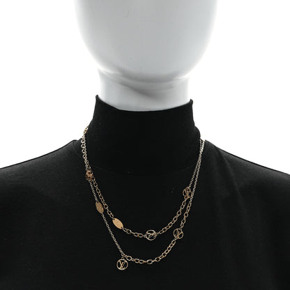 Louis Vuitton Logomania Sautoir Necklace Silver Gold 2 of 6