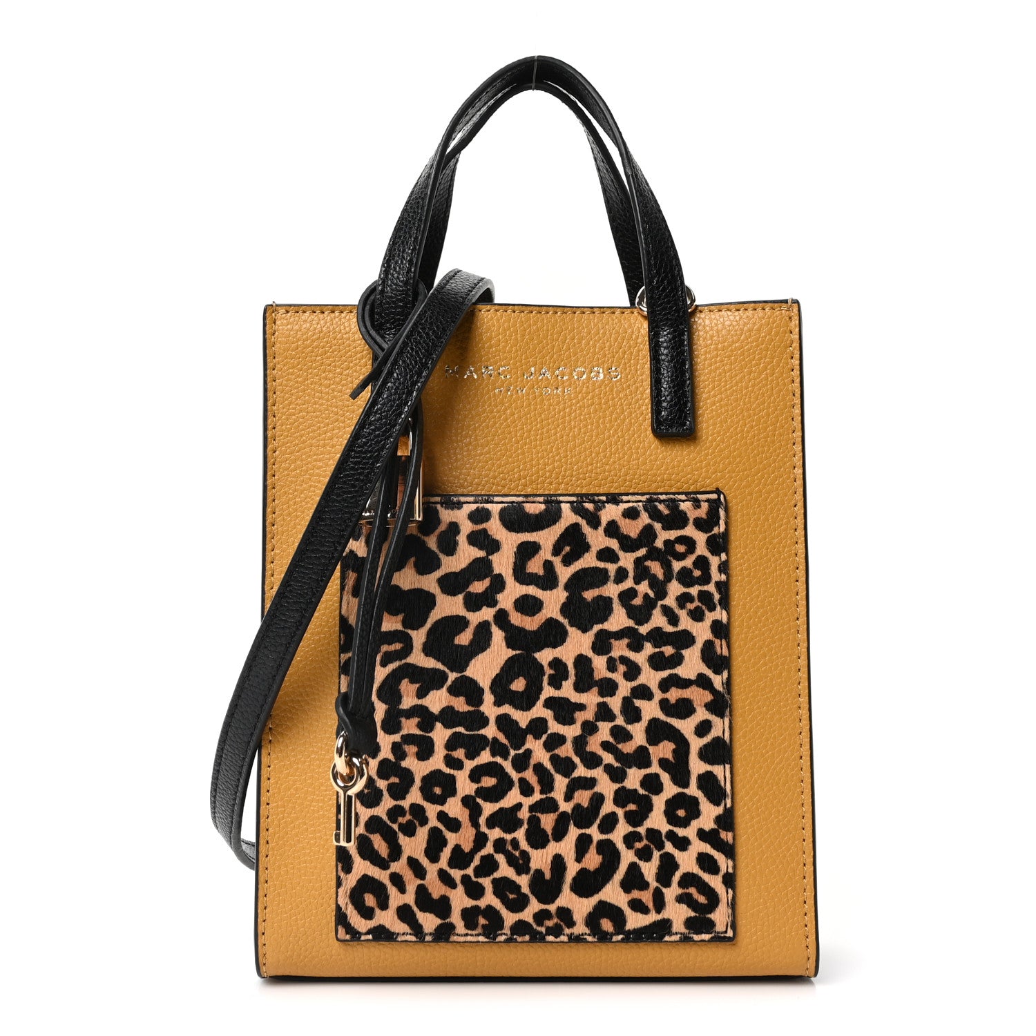 Marc Jacobs Grained Calfskin Calf Hair Micro Grind Shopper Tote Leopard 1 of 10