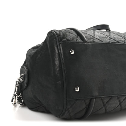 Chanel Iridescent Calfskin Quilted Relax CC Bowler Bag Black 9 of 10