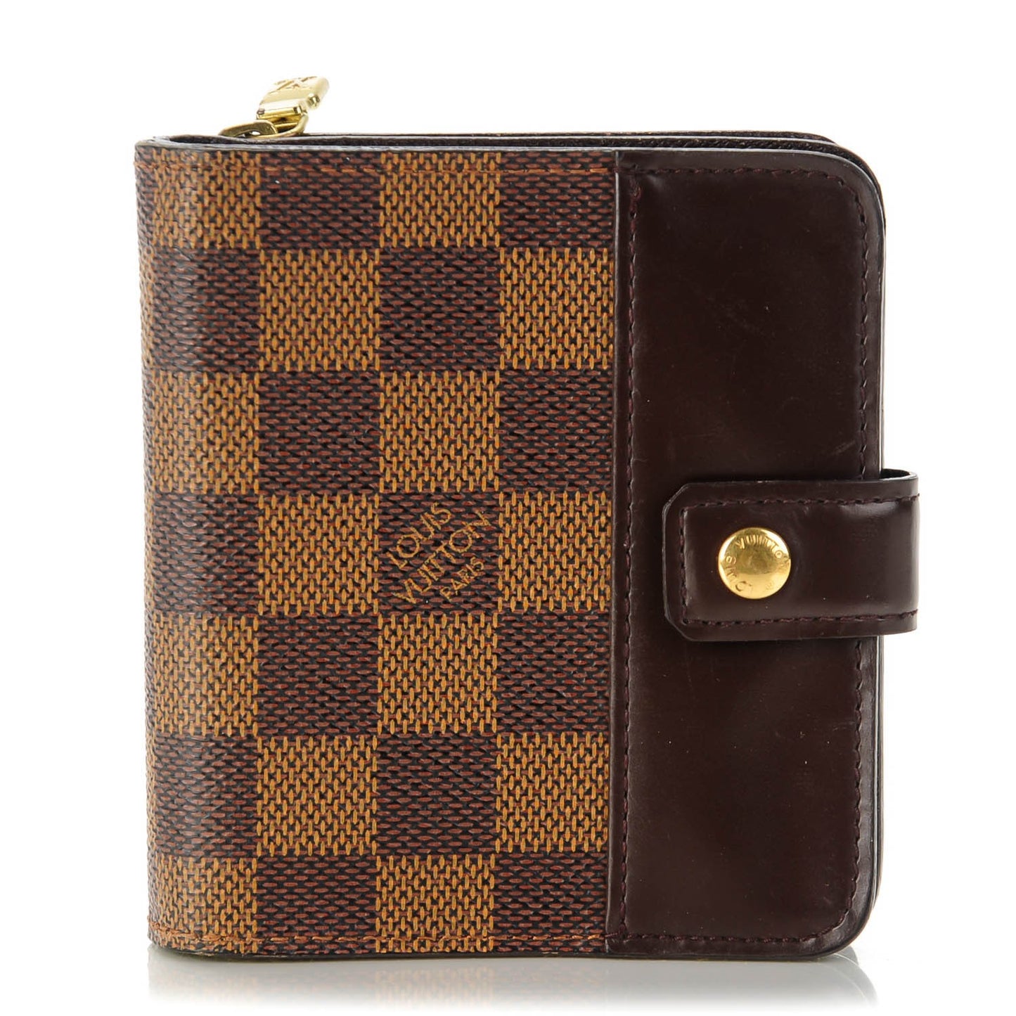 Damier Ebene Zippe Zipped Compact Wallet