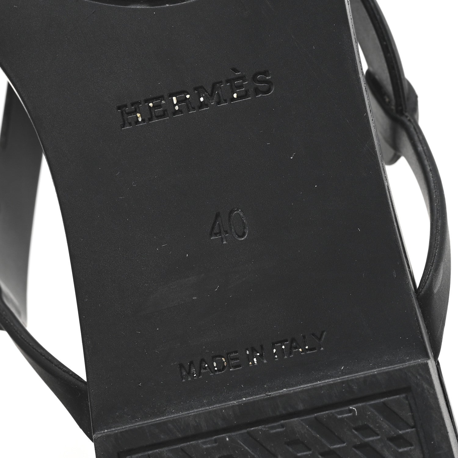 Hermes Rubber Womens Egerie Sandals 40 Black 7 of 10