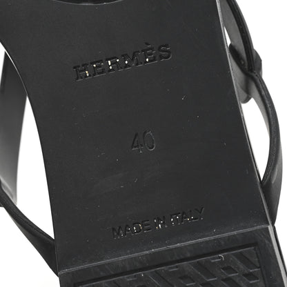 Hermes Rubber Womens Egerie Sandals 40 Black 7 of 10