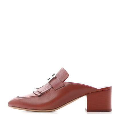 Hermes Goatskin Tuileries Mules 38 Cognac 1 of 8