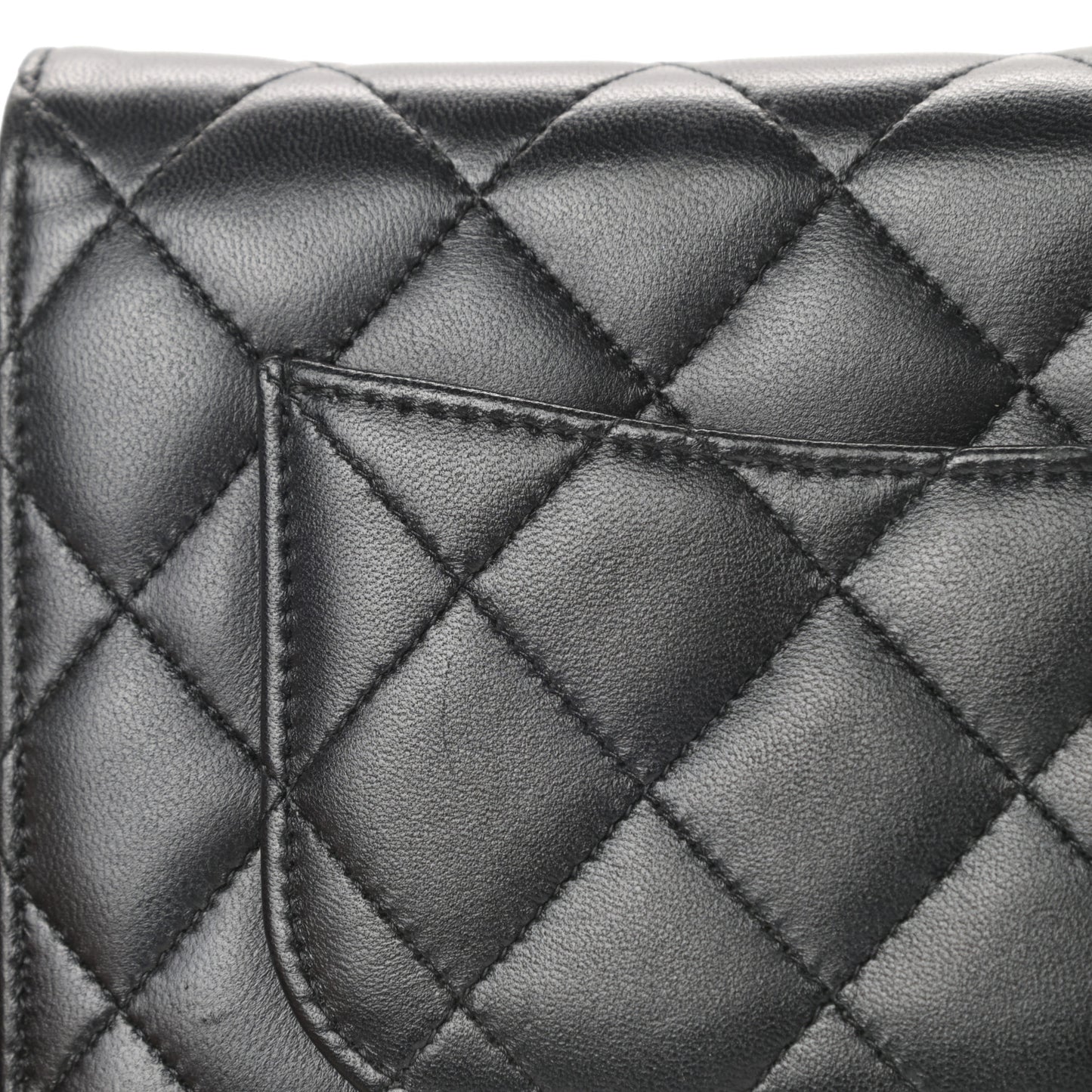 Lambskin Quilted Wallet On Chain WOC Black