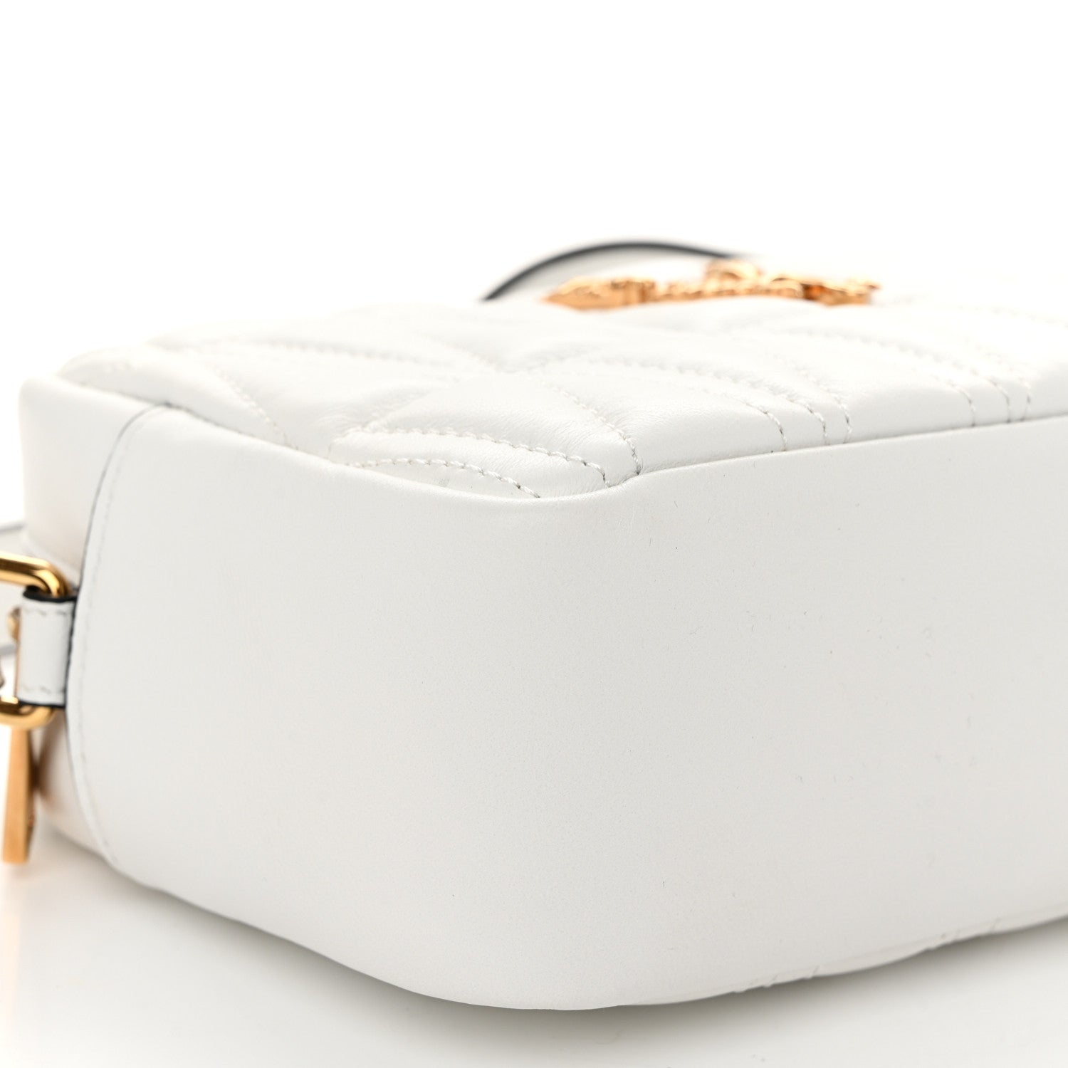 Versace Nappa Quilted Virtus Shoulder Bag White 9 of 13