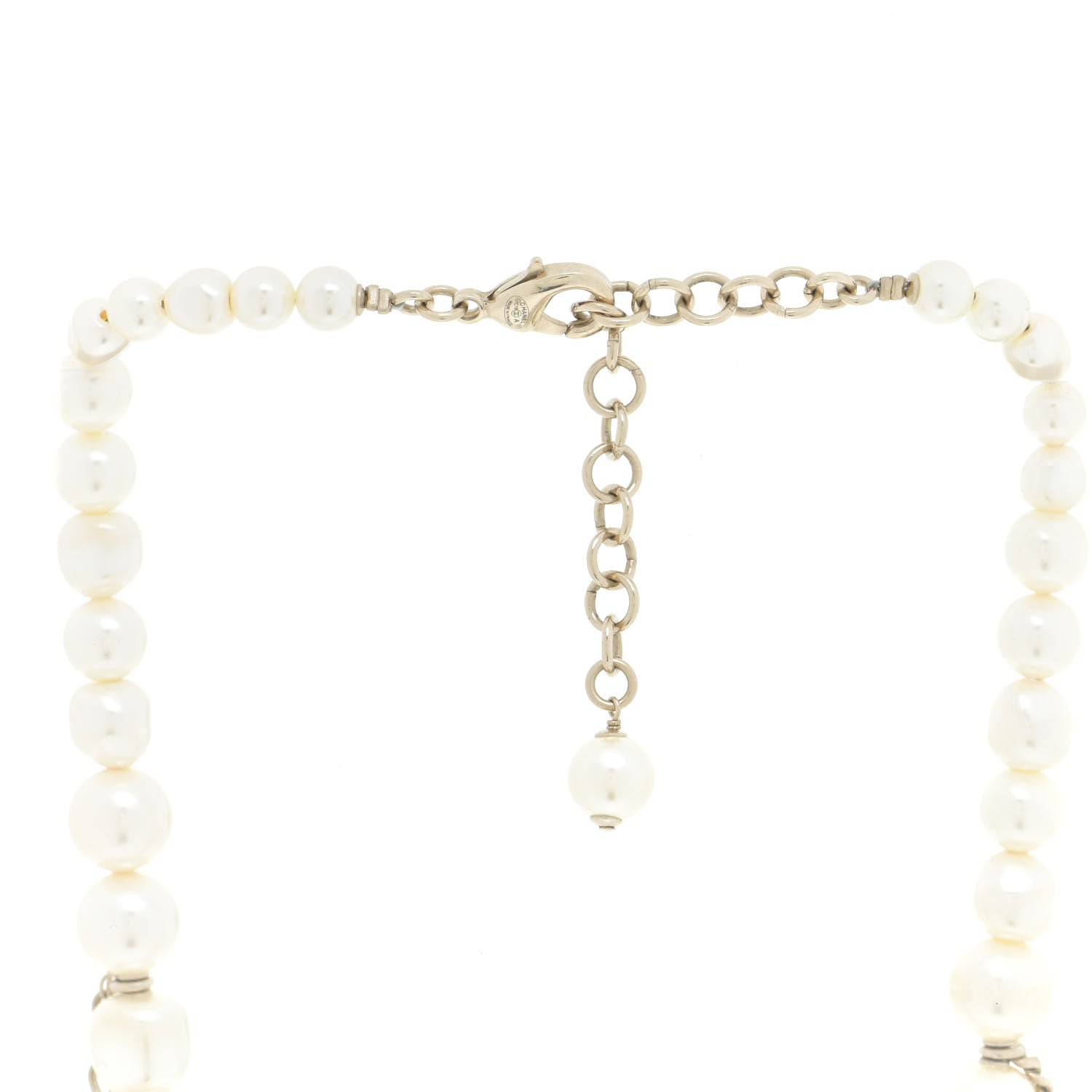 Chanel Pearl Crystal CC Dangle Short Necklace Gold 5 of 6