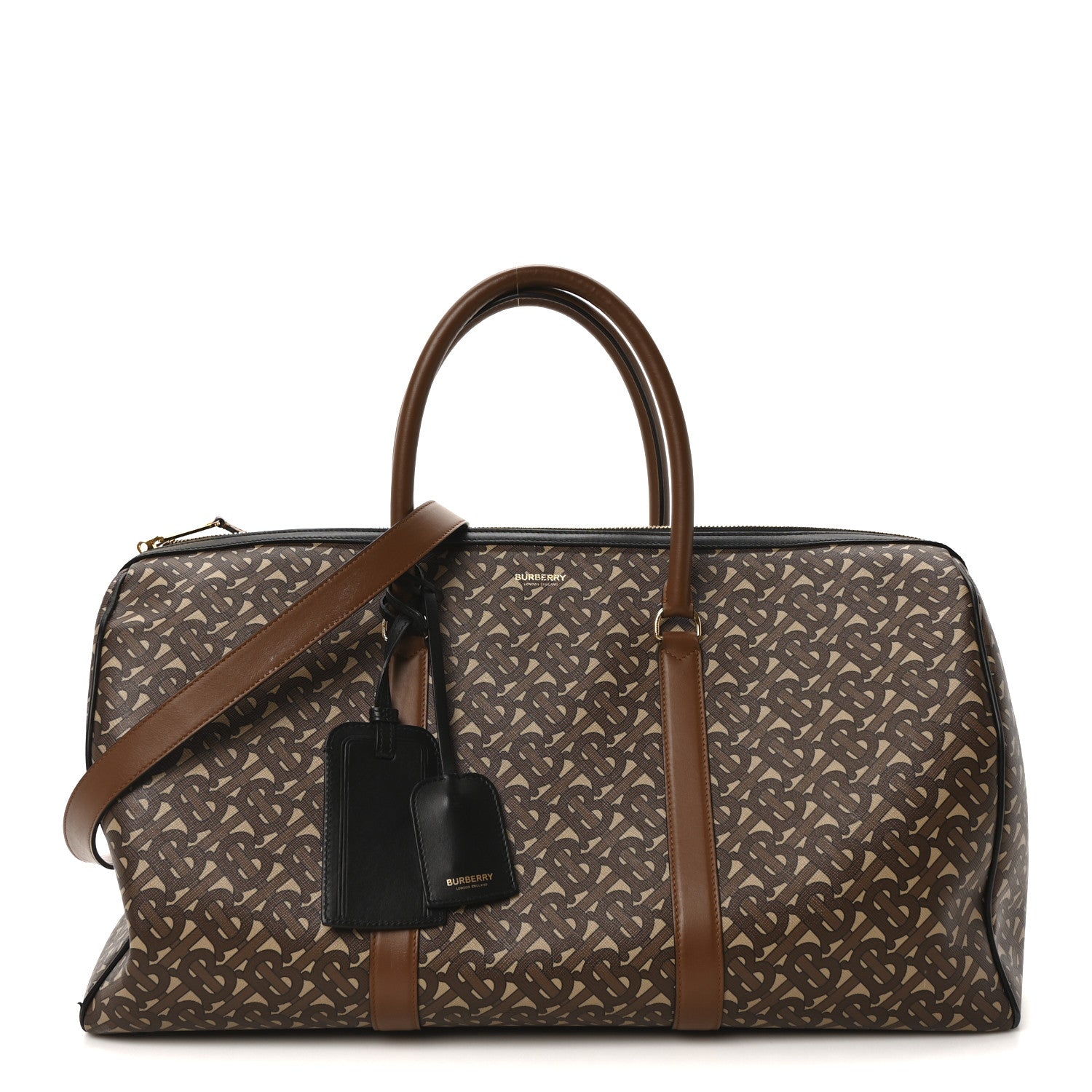 Burberry E-Canvas Monogram Duffle Bag Brown 1 of 9