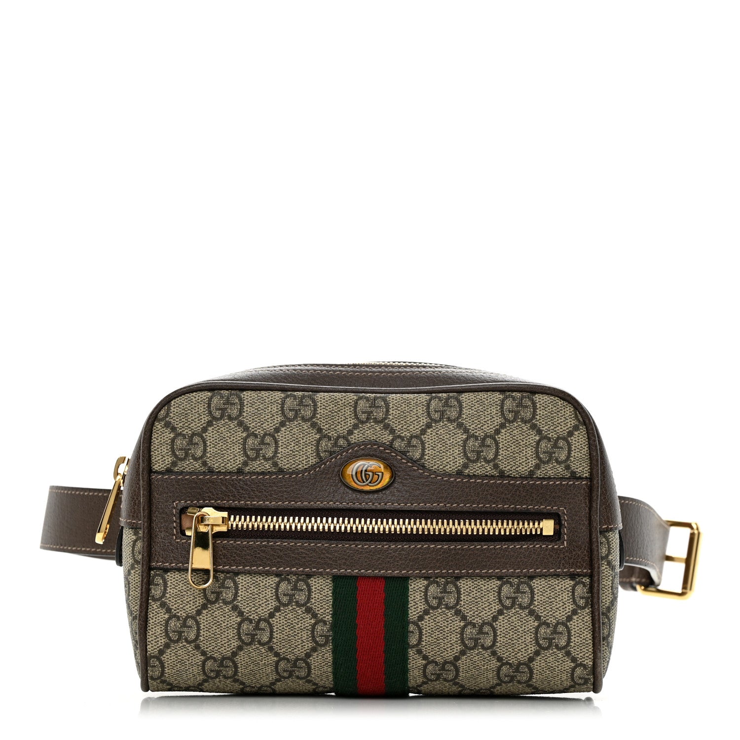 Gucci GG Supreme Monogram Web Small Ophidia Belt Bag 95 38 Dark Brown 1 of 10