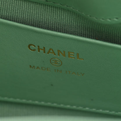 Chanel Shiny Lambskin Quilted Nano 31 Shopping Bag Green 6 of 10
