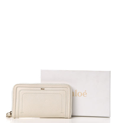 Chloe Grained Calfskin Paraty Long Zip Around Wallet Cream 7 of 7