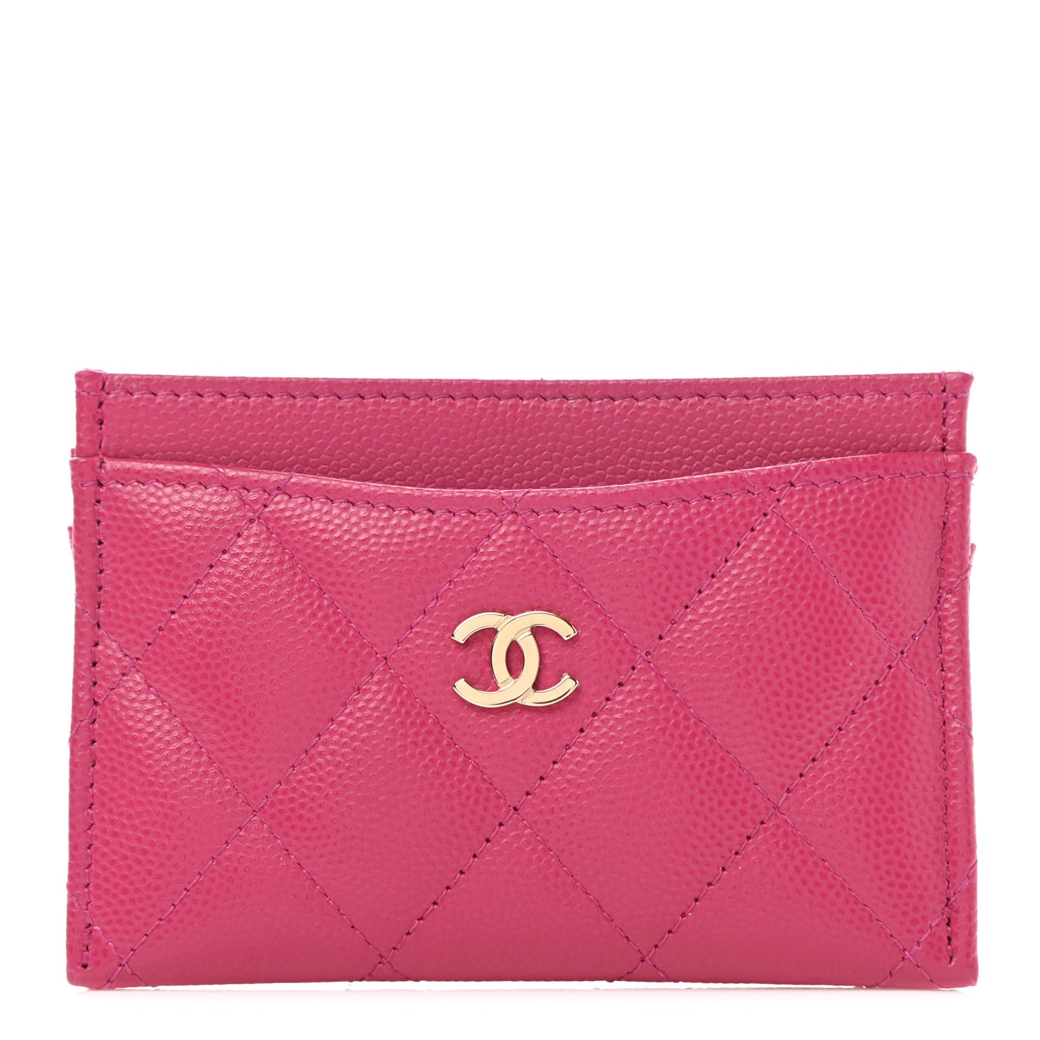Chanel Caviar Quilted Card Holder Fuchsia 1 of 9