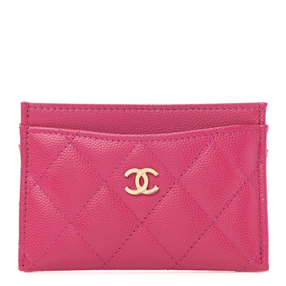 Chanel Caviar Quilted Card Holder Fuchsia 1 of 9