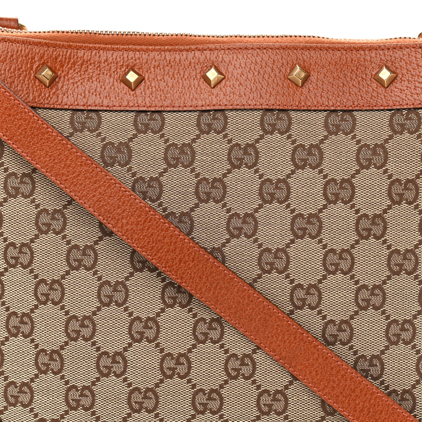 Monogram Studded Messenger Orange