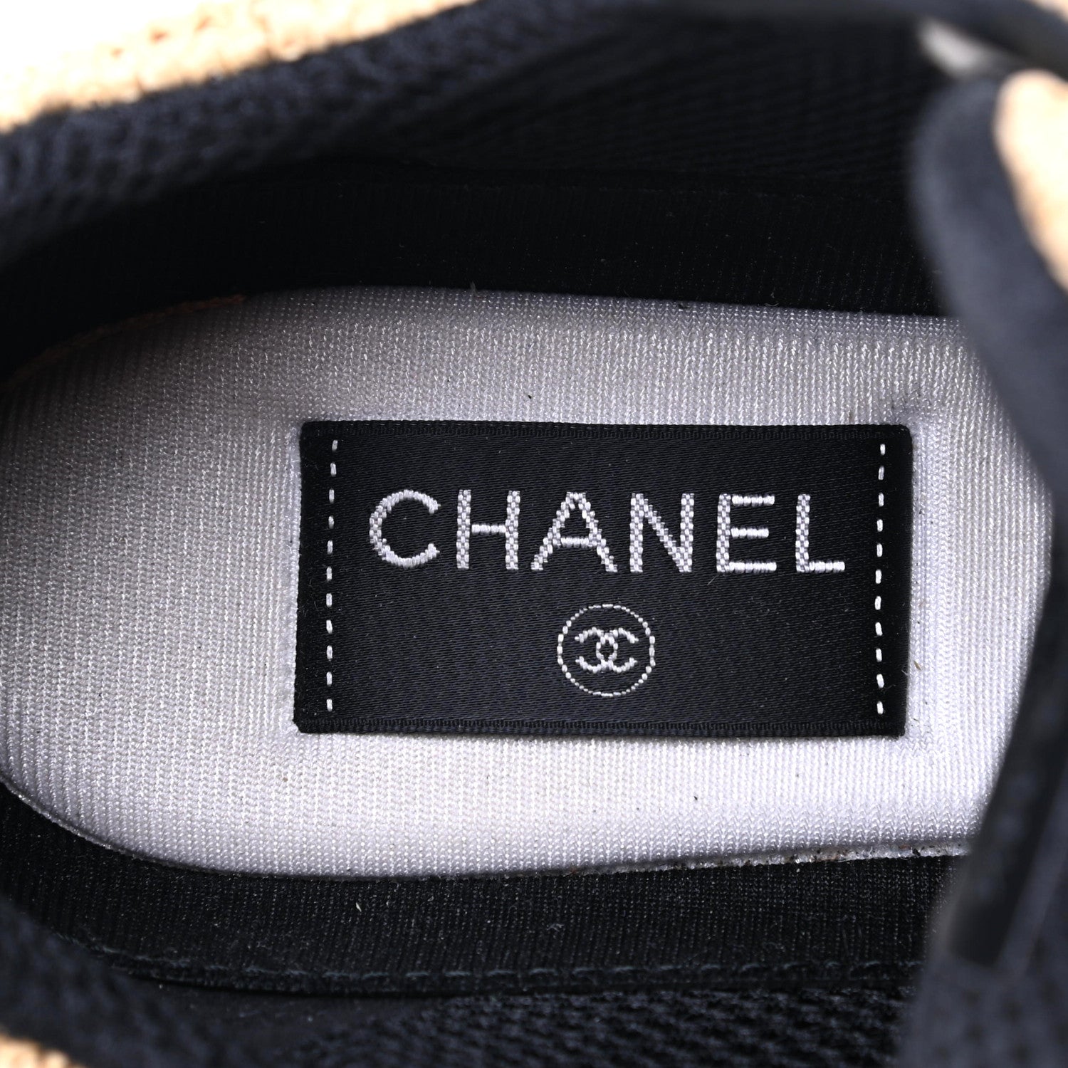 Chanel Braided Raffia Womens CC Sneakers 38.5 Beige 7 of 22