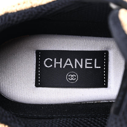 Chanel Braided Raffia Womens CC Sneakers 38.5 Beige 7 of 22