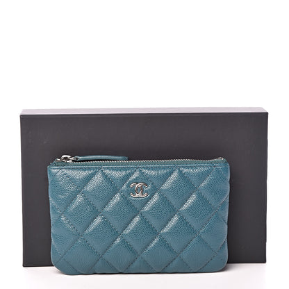 Chanel Caviar Quilted Small Cosmetic Case Dark Turquoise 8 of 8