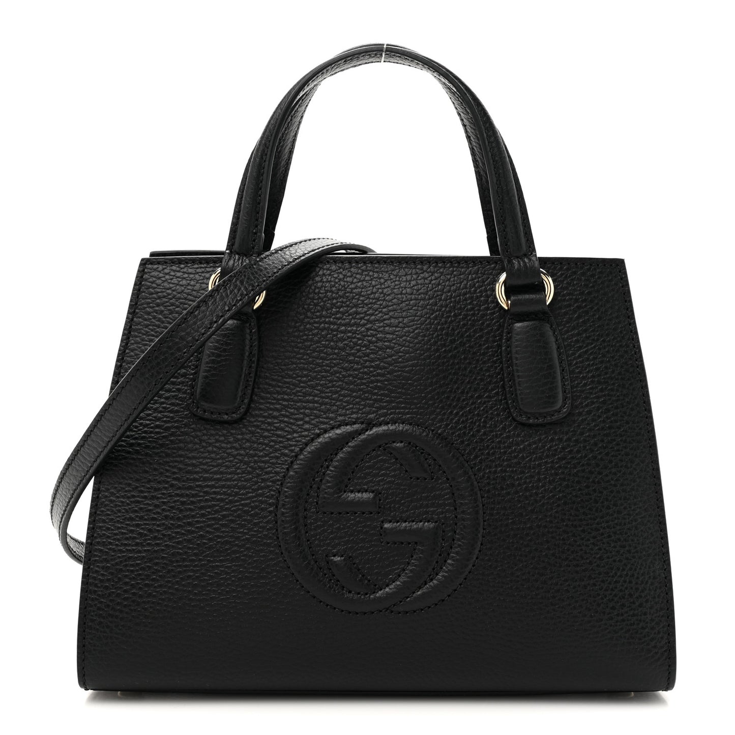 Dollar Calfskin Medium Soho Top Handle Satchel Black