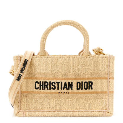 Christian Dior Raffia Oblique Mini Toile De Jouy Book Tote With Strap Beige 1 of 10