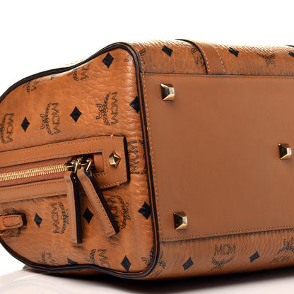 MCM Visetos Signature Boston Bag Cognac 9 of 10