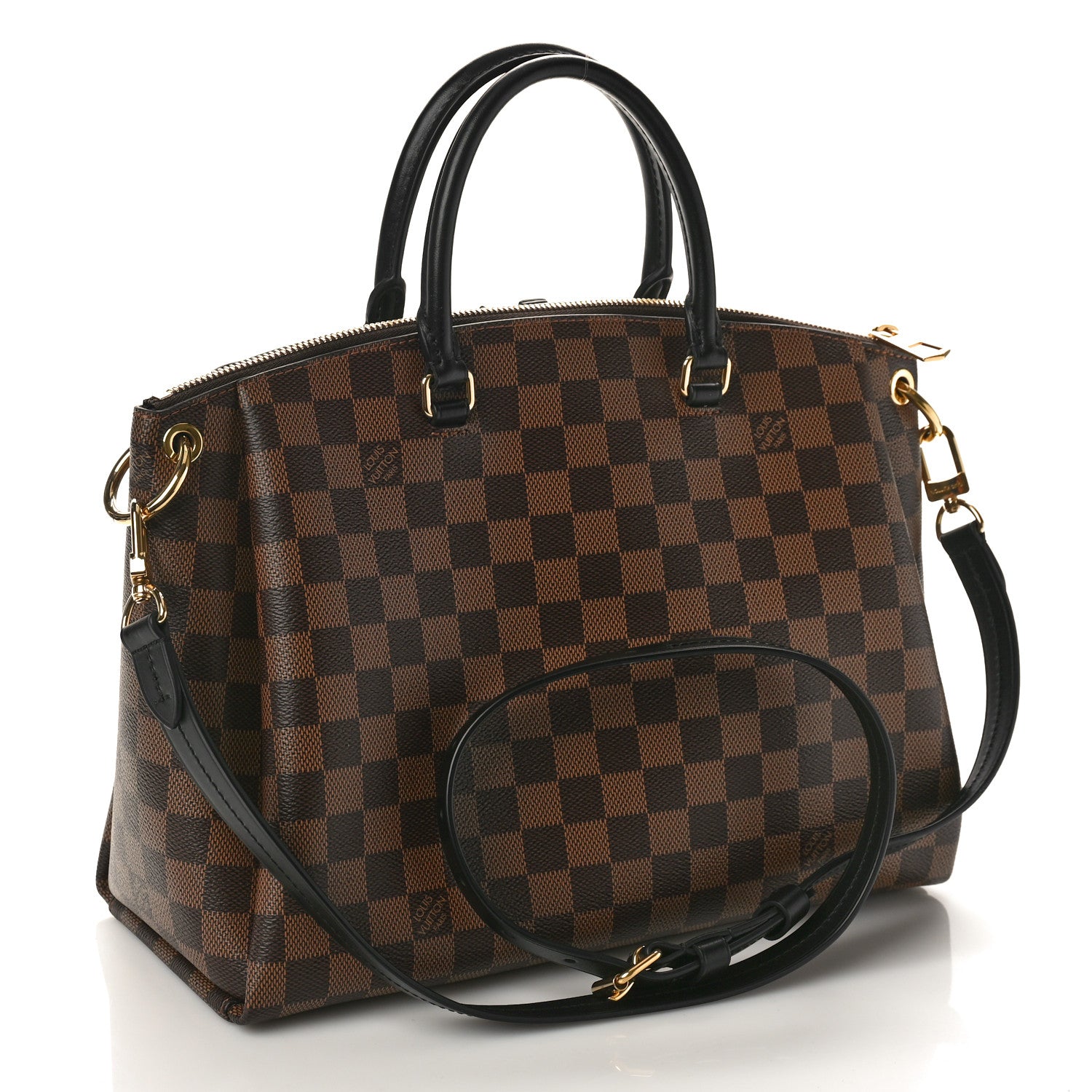 Louis Vuitton Damier Ebene Odeon Tote MM Black 2 of 8