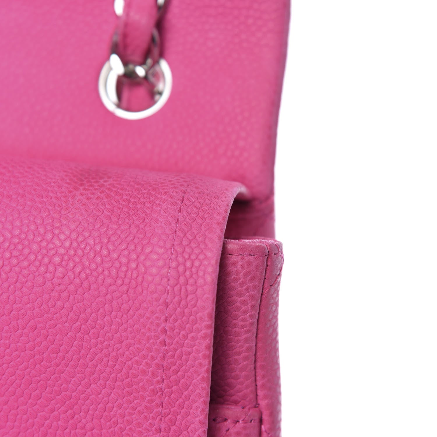 Chanel Iridescent Caviar Quilted Maxi Double Flap Hot Pink 9 of 13