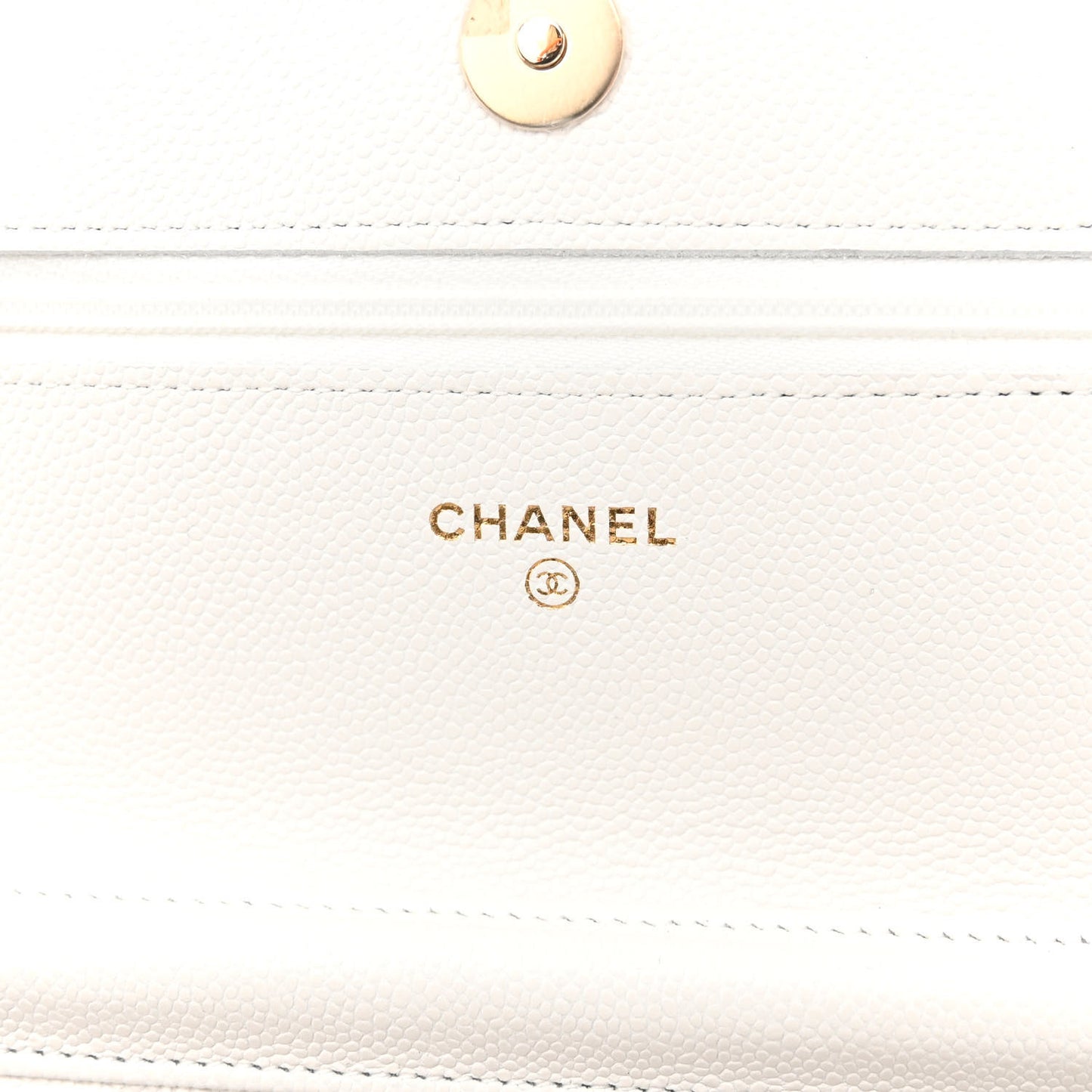 Caviar Quilted Wallet On Chain WOC White
