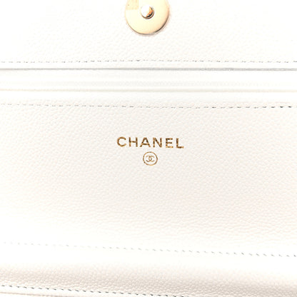 Chanel Caviar Quilted Wallet On Chain WOC White 6 of 11