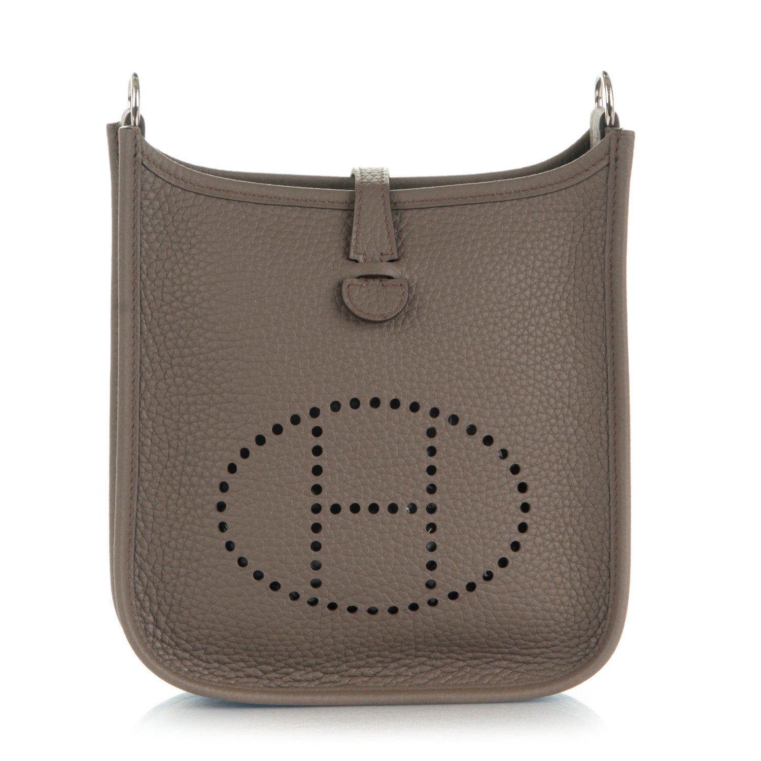 Hermes Taurillon Clemence Amazone Evelyne TPM Etain Rouge Casaque 1 of 7