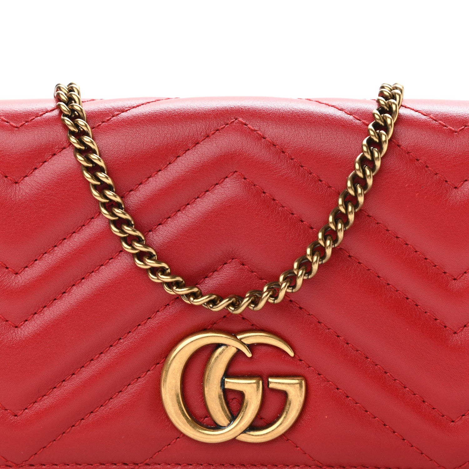 Gucci Calfskin Matelasse GG Marmont Mini Bag Hibiscus Red 7 of 9