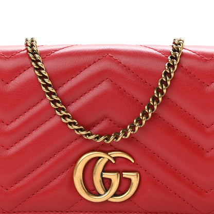 Gucci Calfskin Matelasse GG Marmont Mini Bag Hibiscus Red 7 of 9