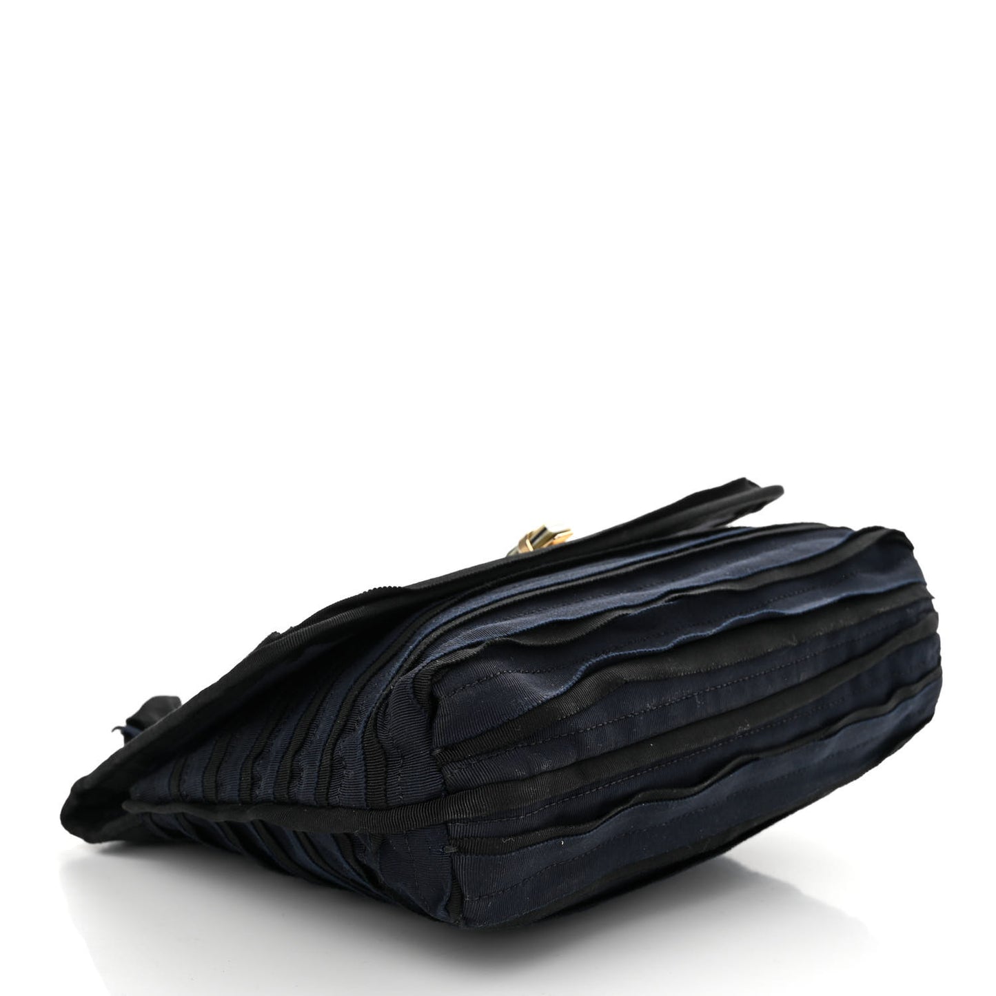 Canvas Pleated Happy Square Shoulder Bag Blue Black