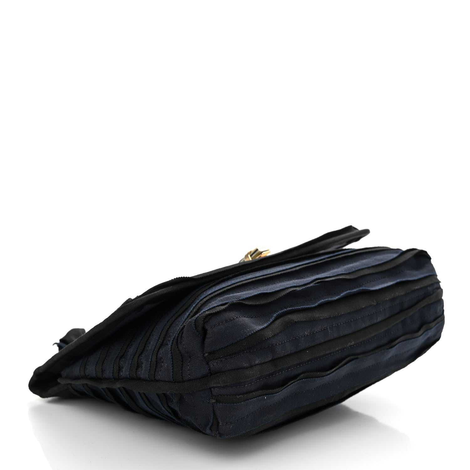Lanvin Canvas Pleated Happy Square Shoulder Bag Blue Black 4 of 10