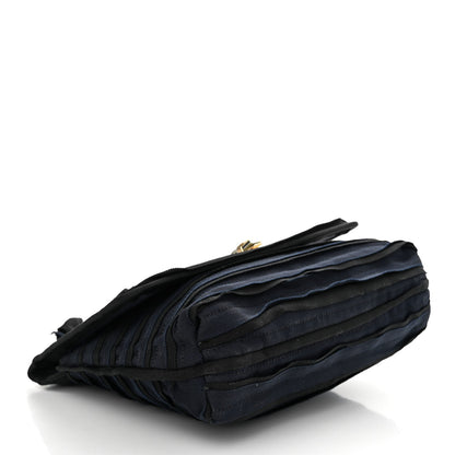 Lanvin Canvas Pleated Happy Square Shoulder Bag Blue Black 4 of 10